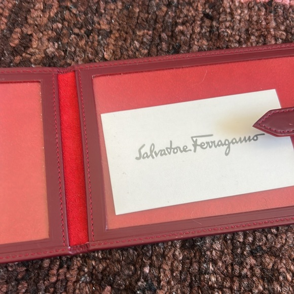 Ferragamo Burgundy Vintage Excellent Condition Leather Photo Frame - Picture 4 of 6